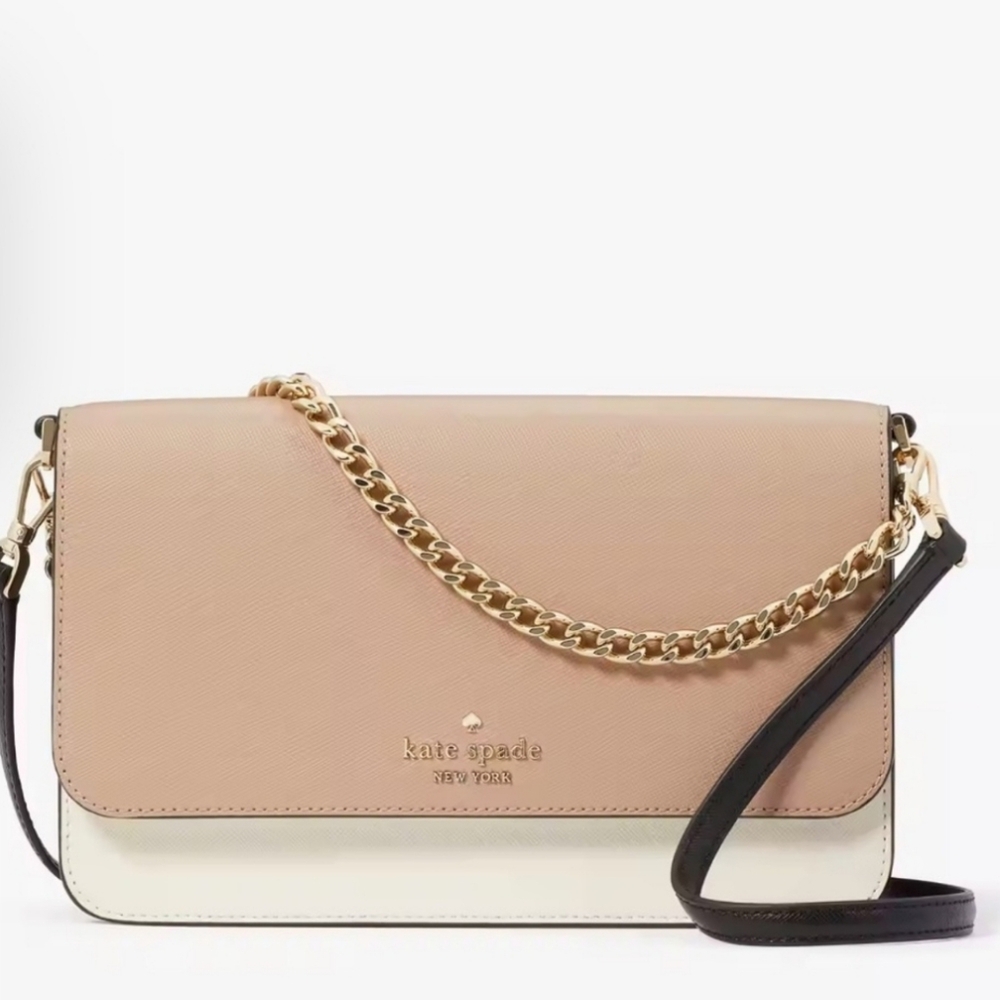 Kate Spade Madison Flap Convertible Crossbody in Toasted Hazelnut Multi